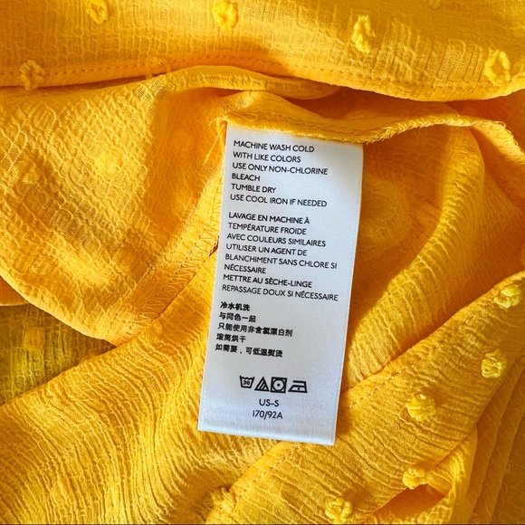 ANTHROPOLOGIE Yellow Dot Ruffle Blouse Small - Picture 14 of 15